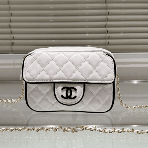 Chanel Camera Bag Mini White 7.1 Inches