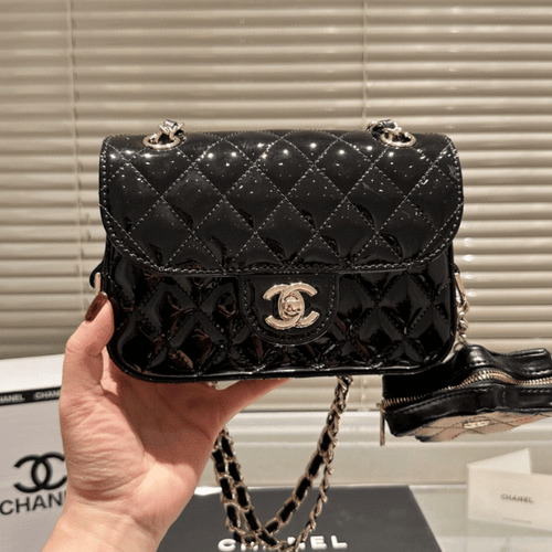 Chanel 24C Mini Flap Bag Metallic Black 7.5 Inches