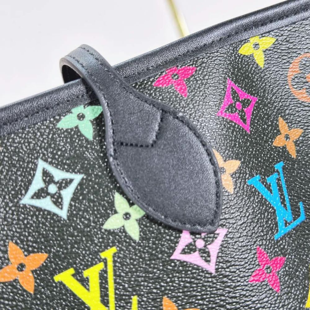 Louis Vuitton Neverfull MM Monogram Multicolore Black Tote Bag M40156