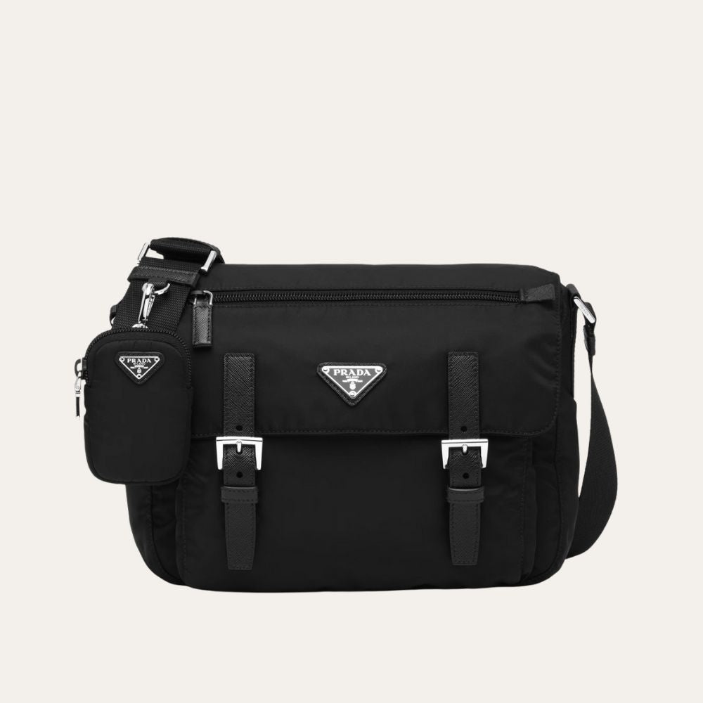 Prada Re Nylon Shoulder Bag Black 11.8 Inches 1Bd953 Rv44 F0002 V B1M